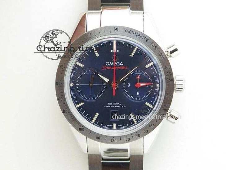 1222 UrbanChic Speedmaster Racing Master SS HKF Best Edition Blue Black Dial on SS Bracelet A 7808